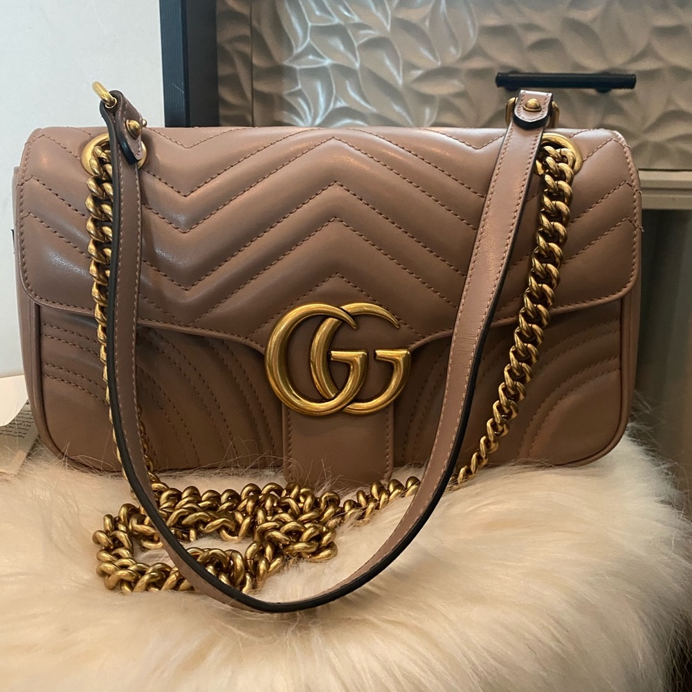 💯 Authentic Gucci Marmont Small Dusty Rose/Nude